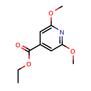 Chemical structure of Ethyl 2,6-dimethoxyisonicotinate , CAS 91013-20-6, AChemBlock N26716