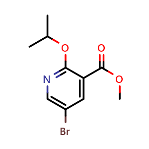 Chemical structure of Methyl 5-bromo-2-propan-2-yloxypyridine-3-carboxylate , CAS 1781982-05-5, AChemBlock N26720