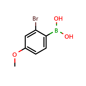Chemical structure of 2-Bromo-4-methoxyphenylboronic acid , CAS 1879166-84-3, AChemBlock N26729