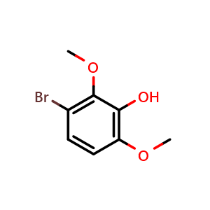 Chemical structure of 3-Bromo-2,6-dimethoxyphenol , CAS 18111-34-7, AChemBlock N26731
