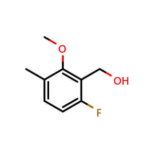 Chemical structure of 6-Fluoro-2-methoxy-3-methylbenzyl alcohol , CAS 1785476-70-1, AChemBlock N26744