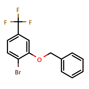 Chemical structure of 3-Benzyloxy-4-bromobenzotrifluoride , CAS 1429027-74-6, AChemBlock N26748