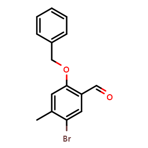 Chemical structure of 2-(Benzyloxy)-5-bromo-4-methylbenzaldehyde , CAS 1823782-49-5, AChemBlock N26756