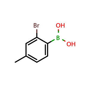 Chemical structure of 2-Bromo-4-methylphenylboronic acid , CAS 854636-01-4, AChemBlock N26773