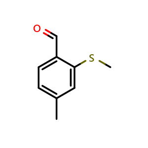Chemical structure of 4-Methyl-2-(methylthio)benzaldehyde , CAS 24852-59-3, AChemBlock N26779