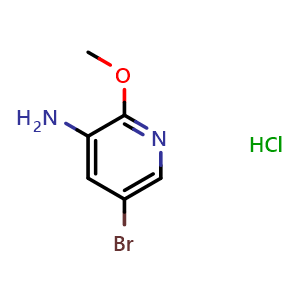 Chemical structure of 5-Bromo-2-methoxy-3-pyridinamine hydrochloride , CAS 1361970-57-1, AChemBlock N26780