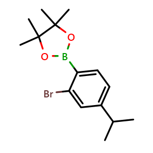 Chemical structure of 2-(2-bromo-4-isopropylphenyl)-4,4,5,5-tetramethyl-1,3,2-dioxaborolane , CAS 2121513-67-3, AChemBlock N26792