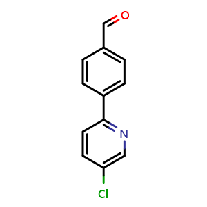 Chemical structure of 4-(5-Chloropyridin-2-yl)benzaldehyde , CAS 1255637-13-8, AChemBlock N26802