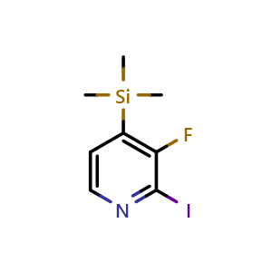 Chemical structure of 3-Flouro-2-iodo-4-(trimethylsilyl)pyridine , CAS 1809161-43-0, AChemBlock N26812
