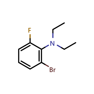 Chemical structure of 2-Bromo-N,N-diethyl-6-fluoroaniline , CAS 1809161-68-9, AChemBlock N26813