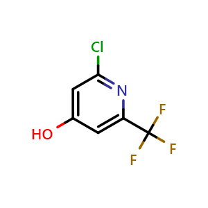 Chemical structure of 2-Chloro-6-(trifluoromethyl)pyridin-4-ol , CAS 1227602-42-7, AChemBlock N26818