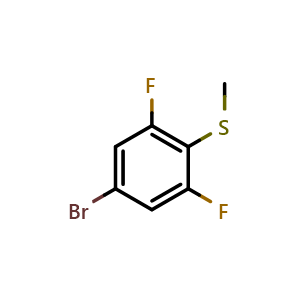Chemical structure of 1-Bromo-3,5-difluoro-4-(methylsulfanyl)benzene , CAS 648905-87-7, AChemBlock N26822