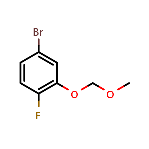 Chemical structure of 4-Bromo-1-fluoro-2-(methoxymethoxy)benzene , CAS 1185836-54-7, AChemBlock N26823