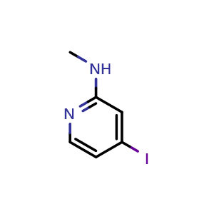 Chemical structure of 2-Methylamino-4-iodopyridine , CAS 1370025-58-3, AChemBlock N26836