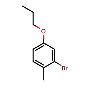 Chemical structure of 2-Bromo-1-methyl-4-propoxybenzene , CAS 1026796-30-4, AChemBlock N26854