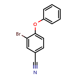 Chemical structure of 3-Bromo-4-phenoxybenzonitrile , CAS 183111-00-4, AChemBlock N26855