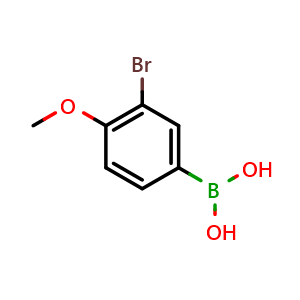 Chemical structure of 3-Bromo-4-methoxyphenylboronic acid , CAS 1109791-90-3, AChemBlock N26872