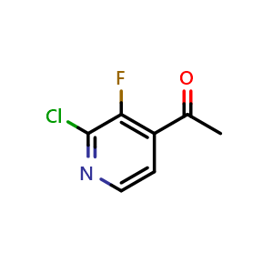 Chemical structure of 1-(2-Chloro-3-fluoropyridin-4-yl)ethanone , CAS 1236770-00-5, AChemBlock N26896