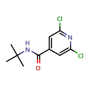 Chemical structure of N-tert-butyl-2,6-dichloropyridine-4-carboxamide , CAS 1152504-12-5, AChemBlock N26914