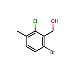 Chemical structure of 6-Bromo-2-chloro-3-methylbenzyl alcohol , CAS 1428234-79-0, AChemBlock N26969