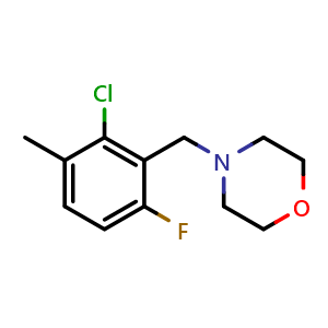 Chemical structure of 4-(2-Chloro-6-fluoro-3-methylbenzyl)morpholine , CAS 1414870-55-5, AChemBlock N27001
