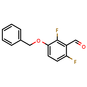 Chemical structure of 2,6-Difluoro-3-(phenylmethoxy)benzaldehyde , CAS 152434-87-2, AChemBlock N27007