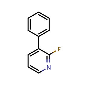 Chemical structure of 2-Fluoro-3-phenylpyridine , CAS 361147-22-0, AChemBlock N27010