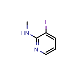 Chemical structure of 3-Iodo-2-(methylamino)pyridine , CAS 113975-23-8, AChemBlock N27017