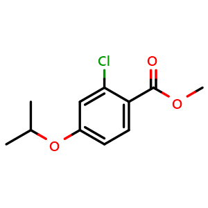 Chemical structure of 2-Chloro-4-isopropoxybenzoic acid methyl ester , CAS 1192829-82-5, AChemBlock N27019