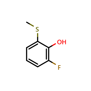 Chemical structure of 2-Fluoro-6-(methylthio)phenol , CAS 197149-26-1, AChemBlock N27023