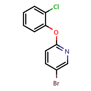 Chemical structure of 5-Bromo-2-(2-chlorophenoxy)pyridine , CAS 1240670-82-9, AChemBlock N27026