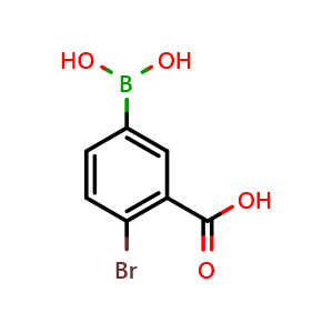 Chemical structure of 4-Bromo-3-carboxyphenylboronic acid , CAS 1451393-32-0, AChemBlock N27030