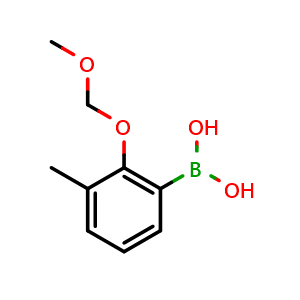 Chemical structure of 2-(Methoxymethoxy)-3-methylphenylboronic acid , CAS 1104195-73-4, AChemBlock N27038