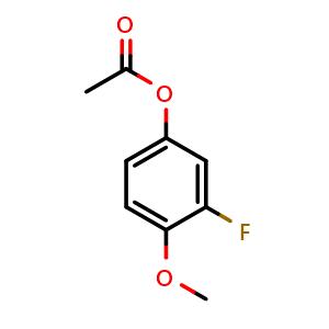 Chemical structure of Acetic acid 3-fluoro-4-methoxy phenyl ester , CAS 946833-20-1, AChemBlock N27075