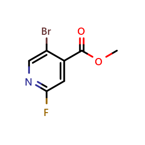 Chemical structure of Methyl 5-bromo-2-fluoroisonicotinate , CAS 1214375-45-7, AChemBlock N27079