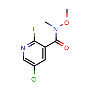 Chemical structure of 5-Chloro-2-fluoro-N-methoxy-N-methyl-3-pyridinecarboxamide , CAS 1256834-71-5, AChemBlock N27087