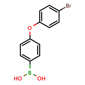 Chemical structure of 4-(4-Bromophenoxy)phenylboronic acid , CAS 1451393-47-7, AChemBlock N27098