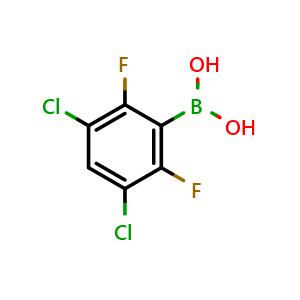 Chemical structure of 3,5-Dichloro-2,6-difluorophenylboronic acid , CAS 1451393-11-5, AChemBlock N27100