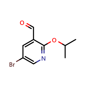 Chemical structure of 5-Bromo-2-isopropoxynicotinaldehyde , CAS 1289047-61-5, AChemBlock N27107