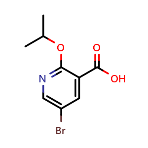 Chemical structure of 5-Bromo-2-propan-2-yloxypyridine-3-carboxylic acid , CAS 1249915-84-1, AChemBlock N27108