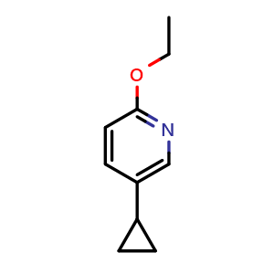 Chemical structure of 5-Cylclopropyl-2-ethoxypyridine , CAS 1414870-85-1, AChemBlock N27117