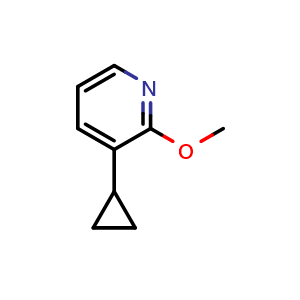 Chemical structure of 3-Cyclopropyl-2-methoxypyridine , CAS 1414870-59-9, AChemBlock N27128