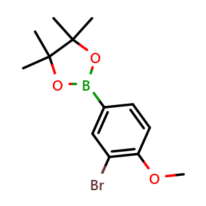 Chemical structure of 2-(3-bromo-4-methoxyphenyl)-4,4,5,5-tetramethyl-1,3,2-dioxaborolane , CAS 1394130-69-8, AChemBlock N27142