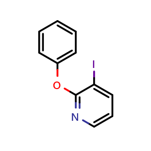 Chemical structure of 3-Iodo-2-phenoxypyridine , CAS 754214-57-8, AChemBlock N27144
