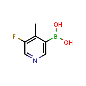 Chemical structure of (5-Fluoro-4-methylpyridin-3-yl)boronic acid , CAS 1416500-79-2, AChemBlock N27146