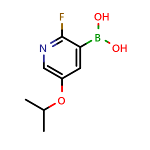 Chemical structure of 2-Fluoro-5-isopropoxypyridine-3-boronic acid , CAS 1451391-01-7, AChemBlock N27155