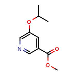 Chemical structure of Methyl 5-isopropoxynicotinate , CAS 874285-24-2, AChemBlock N27166