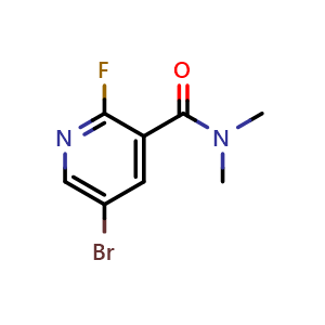 Chemical structure of 5-Bromo-2-fluoro-N,N-dimethylnicotinamide , CAS 1310416-60-4, AChemBlock N27207