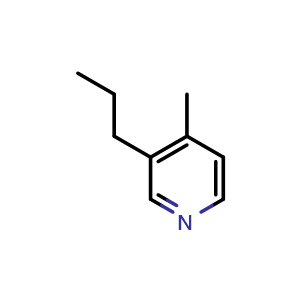 Chemical structure of 4-Methyl-3-propylpyridine , CAS 56675-10-6, AChemBlock N27219