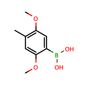 Chemical structure of 2,5-Dimethoxy-4-methylphenylboronic acid , CAS 956429-07-5, AChemBlock N27233